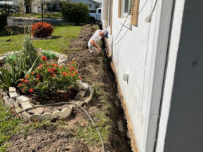 Trenched Down To Concrete Block To Make Ready For New Material In St. Pete Florida