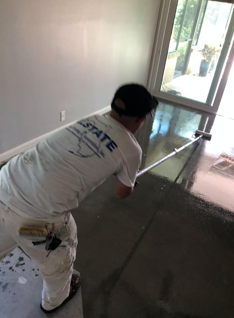 Rolling Out Our Floor Coating In Safety Harbor Florida